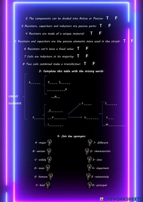 Electric Circuit Worksheet 的图像结果
