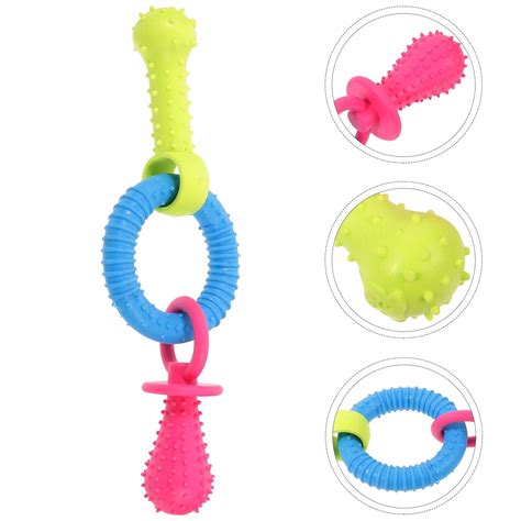 LEDMOMO-Pet Toy Dog Pacifier Chew Three Rings Bone Pacifiers Small Toys ...