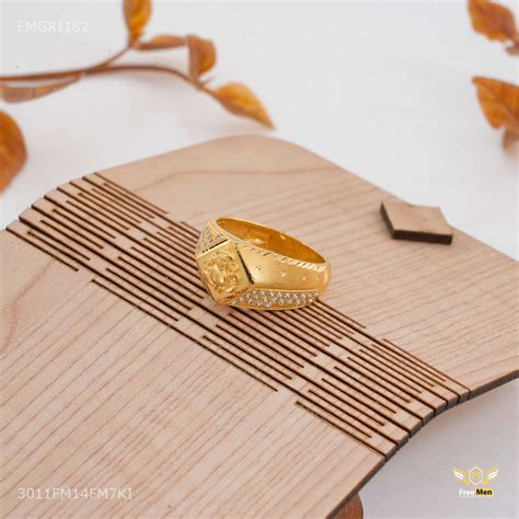 Ganpati ji with Dimond shape Gold plated ring design for men - FMGRI18 ...