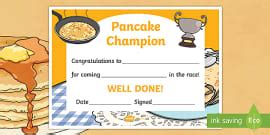 Pancake Race Medals (teacher made) - Twinkl
