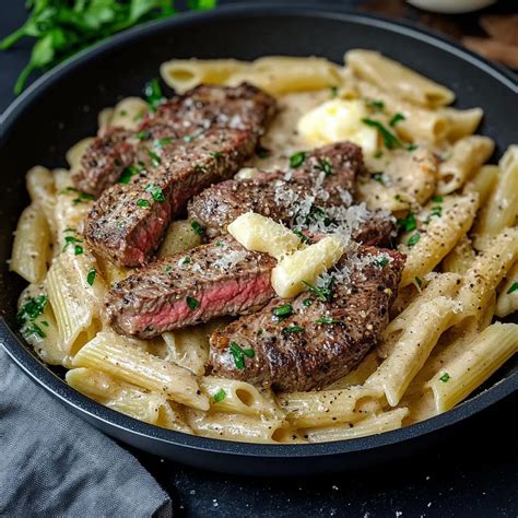 Easy Garlic Parmesan Steak Pasta Recipe | Perfect Family Dinner ...