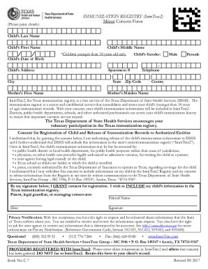 Fillable Online ImmTrac Forms and Documents - TexasImmunization Records ...