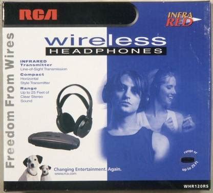 RCA Whr120Rs Stereo Infra Wireless Headphones W/ Wide Angle Transmitter ...