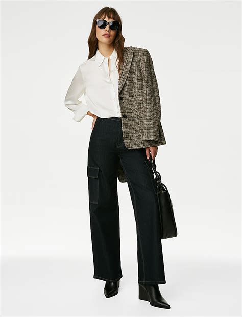 Buy Satin Collared Long Sleeve Shirt at Marks & Spencer