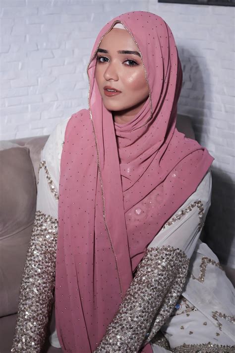 Rhinestone Hijab - Rose – anahco
