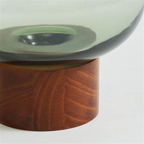 Buy Fern Living Glass Vase with Wooden Base from Home Centre at just ...