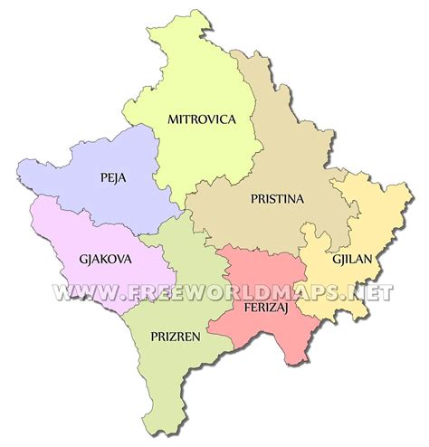 Kosovo Political Map