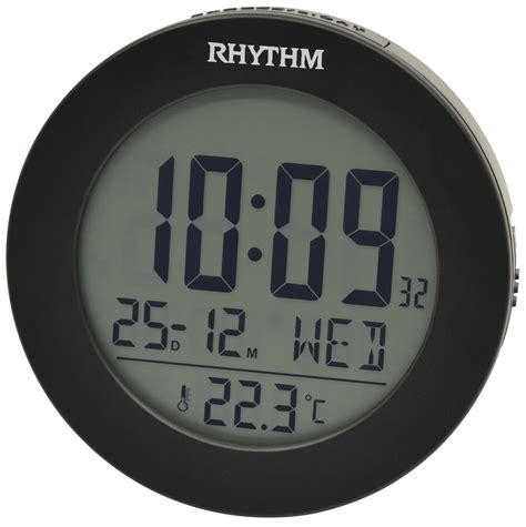 LCT103NR02 Black Circle Digital Clock – Rhythm Clocks