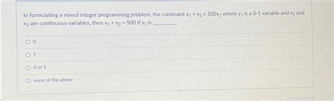 Mixed Integer Problem 的图像结果