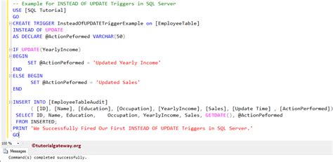 Triggers SQL Server Update 的图像结果