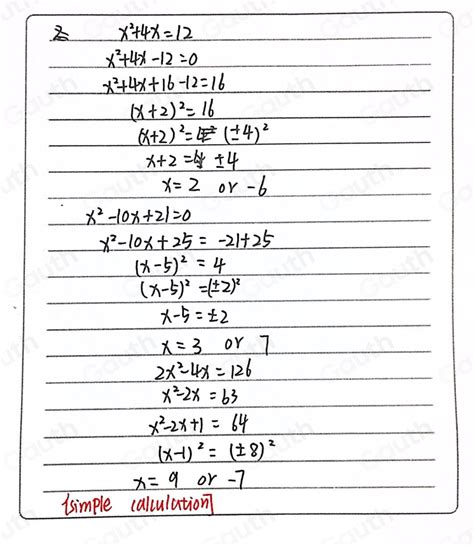Solved: Solve each equation using completing the square. Show your ...