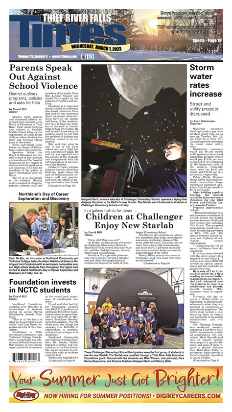 Thief River Falls Minnesota Times Newspaper at Helen Ball blog