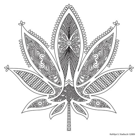 Coloring Page, Cannabis Leaf - Etsy