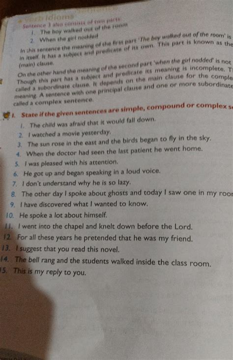 artis the completion of meaning. A sentence with one principal clause ...