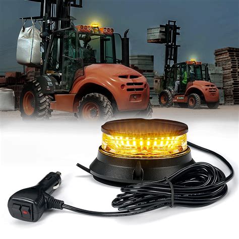 Buy Xprite Amber LED Rotating Beacon Light, Rooftop Forklift Strobe ...