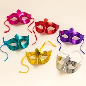AMFIN® (Pack of 6 Metallic Eye Masks for Kids & Adults – Multicolor ...