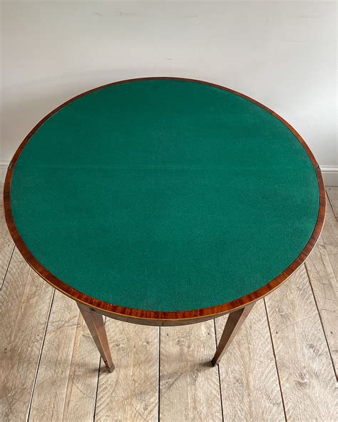 Antique card table, Georgian card table, mahogany demi lune, folding ...