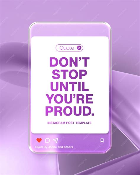 Quote text liquid glass morphism social media post design template ...