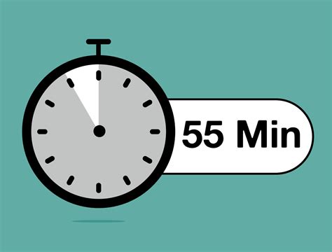 55 Minutes timer icon. Time counter stopwatch, modern clock design ...