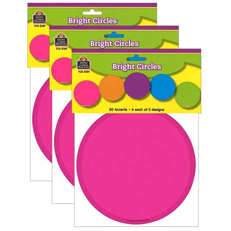 Bright Circles Accents, 30 Per Pack, 3 Packs, Count: 1, Model: TCR5189 ...