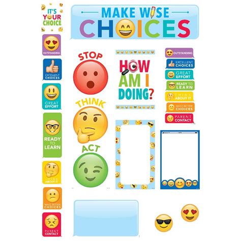 Emoji Fun Behavior Clip Chart Mini Bulletin Board Set by Creative Teaching Press