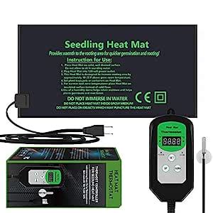 EACHON 10"x20.5" Seedling Heat Mat and Thermostat Controller IP65 ...