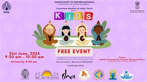 Kids Yoga - International Day of Yoga, 12, Whyalla Street, Willetton ...
