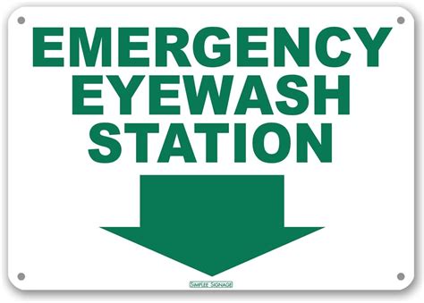 Buy SimpLee Signage Eye Wash Station Sign 10 x 7 Thickness .055 Plastic ...