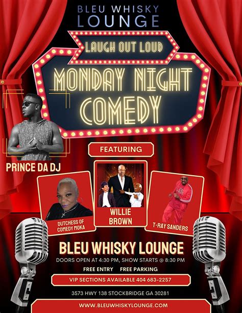 Free Monday Night Comedy Show, WhiskyTees (We Are Now Bleu Whisky ...