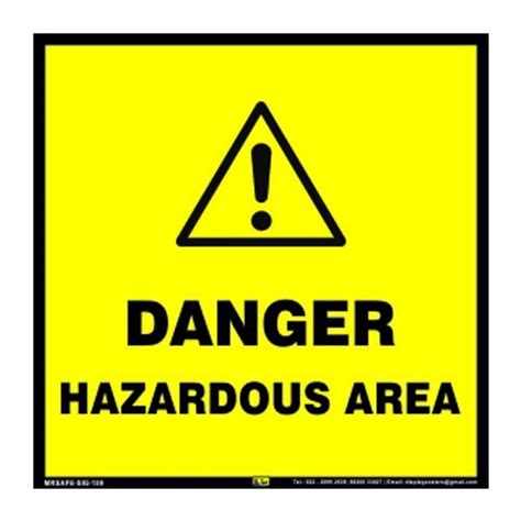 Mr. Safe - Danger Hazardous Area Sign Eco Vinyl Sticker 8 inch X 8 inch ...