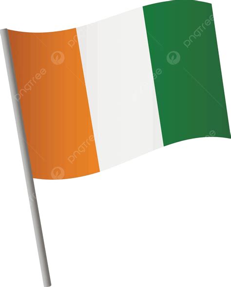 Cote D Ivoire Ivory Coast Flag Icon Flagpole Cote Flag Pole Vector ...