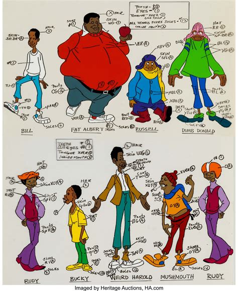 Fat Albert and the Cosby Kids Color Model Cel Group of 2 | Lot #15168 ...