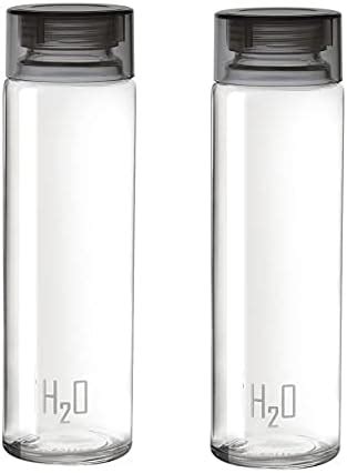 Cello H2O 1000 Glass Fridge Water Bottle with Plastic Cap, Set of 6 ...
