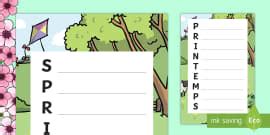 Springtime Acrostic Poem English/German (teacher made)