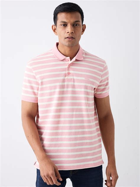 Men Pink Slim Fit Casual T-Shirt