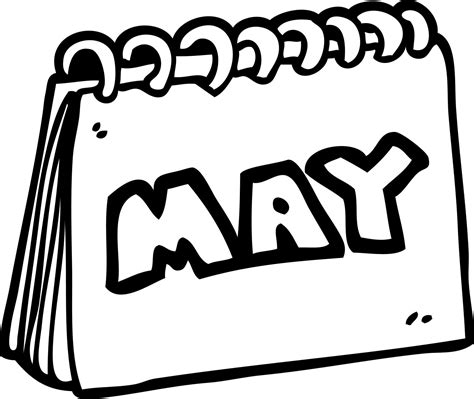 line drawing cartoon calendar showing month of may 12145735 Vector Art ...