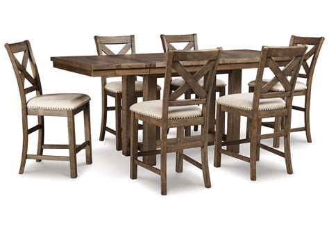 Moriville Counter Height Dining Table and 6 Barstools Ivan Smith Furniture