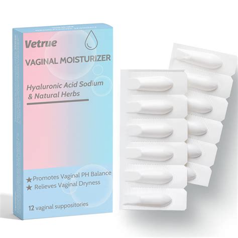Intimate Moisturizer Vaginal Suppository for Dryness & Discomfort - Hyaluronic Acid & Natural ...