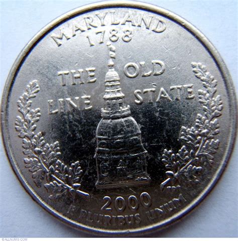 State Quarter 2000 P - Maryland, Quarter, 50 State Series (1999-2008 ...