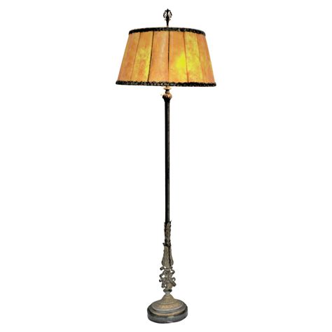 American 1920s Floor Lamp with Original Mica Shade For Sale at 1stDibs