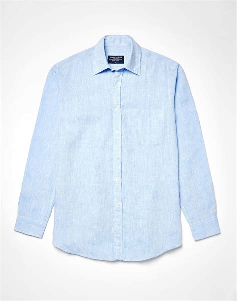 Linen Shirt Long Sleeve - Light Blue