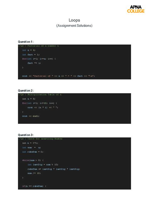 16. OOSD Assignment Solutions: Loops and Factorials - Studocu