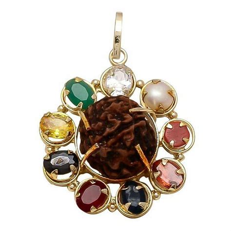 Shree Shyam Gems Ashtadhatu Metal 5 Face Nepal Rudraksha with Synthetic ...