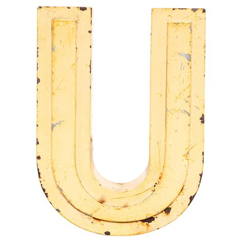 Chunky Vintage French Signage Letter - Medium U For Sale at 1stDibs