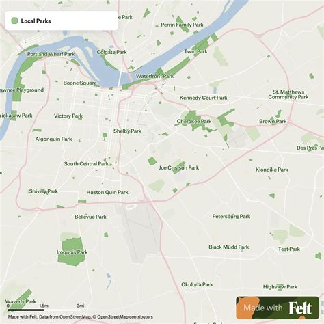 Local Parks in the city of Louisville, Kentucky