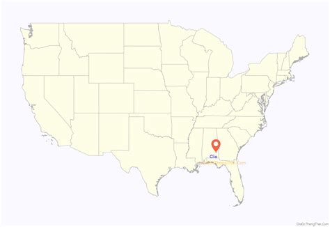 Map of Clio city, Alabama - Thong Thai Real
