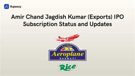 Amir Chand Jagdish Kumar (Exports) IPO Subscription Status | Rupeezy