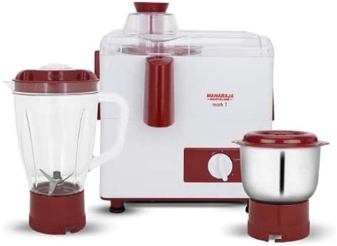 Buy Maharaja Whiteline 450W Mark 1 Juicer Mixer Grinder (White and Red ...