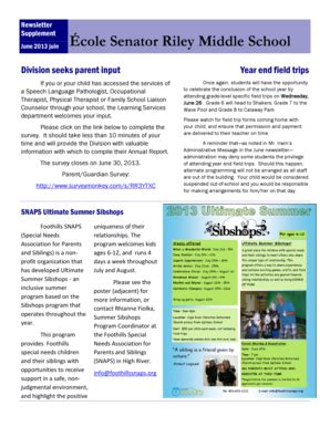 Fillable Online senatorriley fsd38 ab Cole Senator Riley Middle School ...