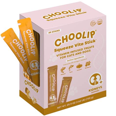Chooip Squeeze Vita Stick Soft Cat Treats and Dog Treats. 49pc Kidney ...
